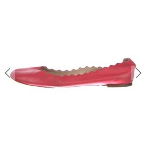Chloe Scalloped Edge red leather Ballet Flats size 41